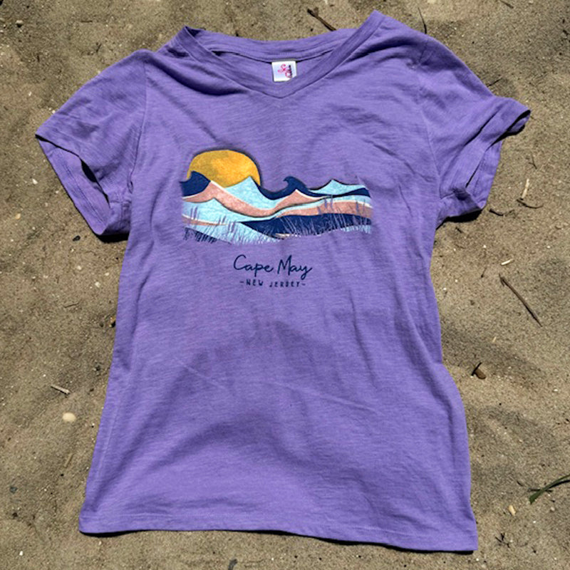 Cape May Sunset Ladies V-Neck