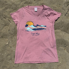 Cape May Sunset Ladies V-Neck