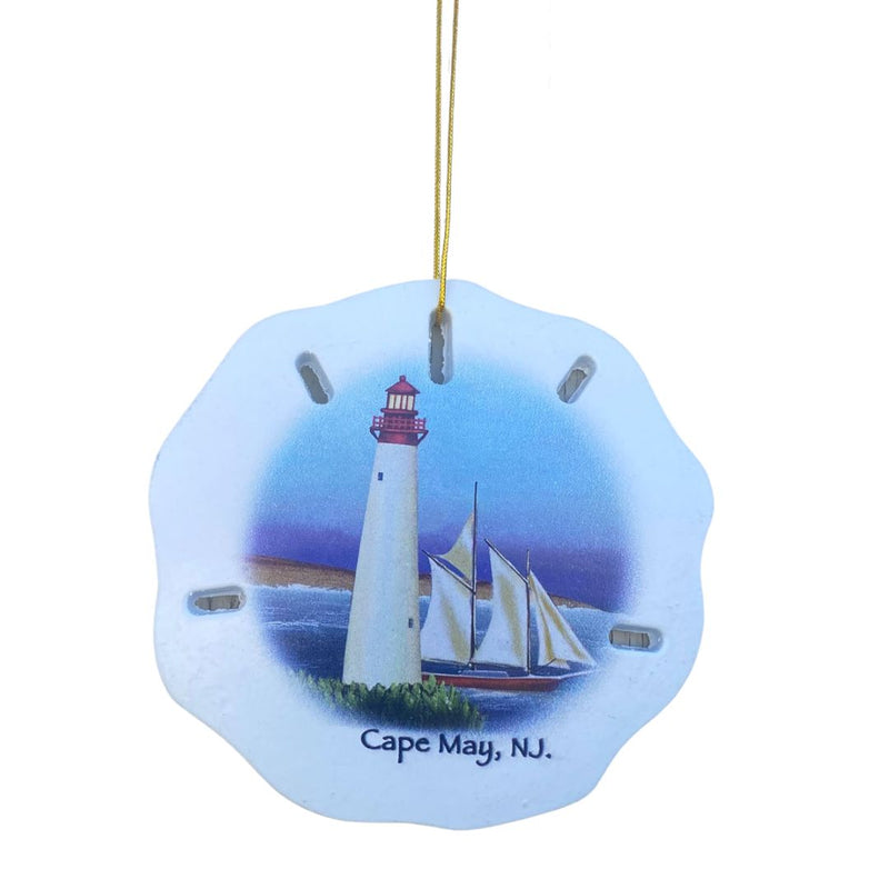 Cape May Lighthouse and Ship Ornament