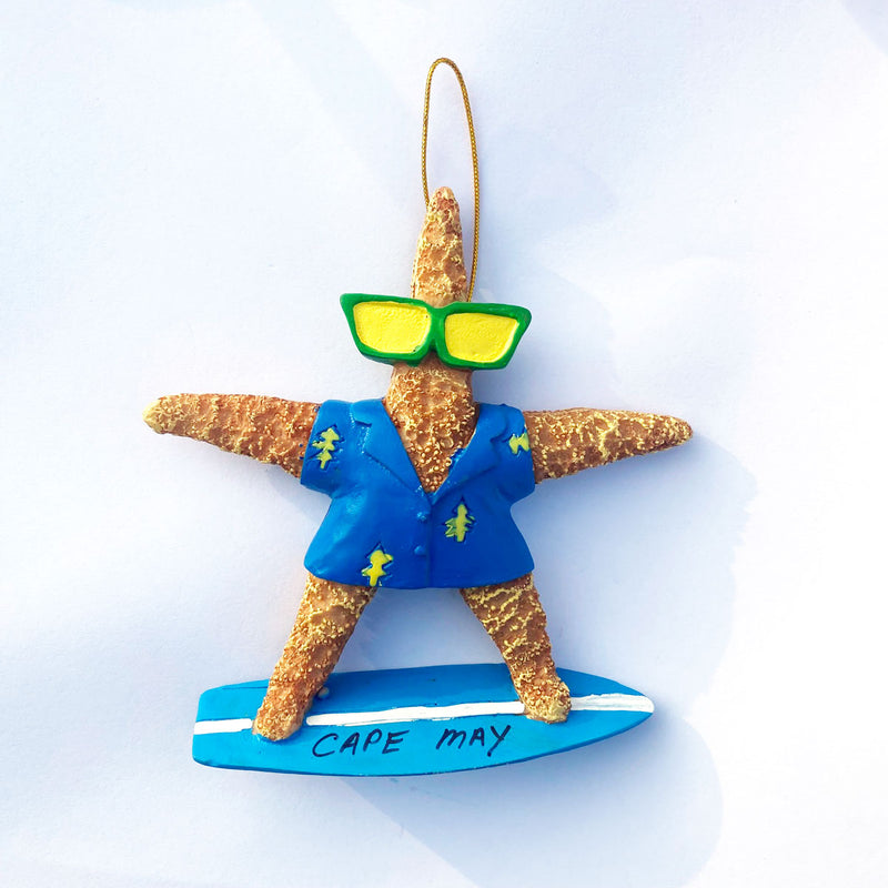 Surfing Starfish Ornament