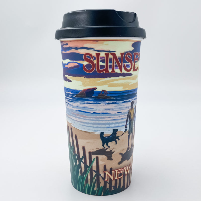 Sunset Beach Scene Travel Mug
