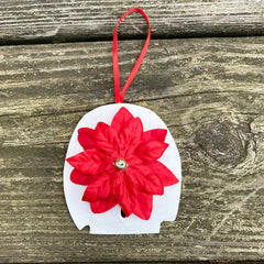 Sand Dollar with Red Flower Ornament