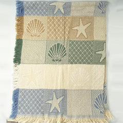 Seashells by the Seashore Beachy Throw