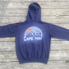 Cape May Sweatshirt with Sunset Wave Design